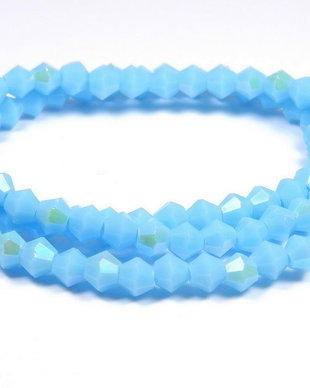 Cristale din sticla, biconice, opace, AB, 4 mm, bleu-D12