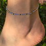 Bratara albastra de glezna * Anklet minimalist cu margele Toho *
