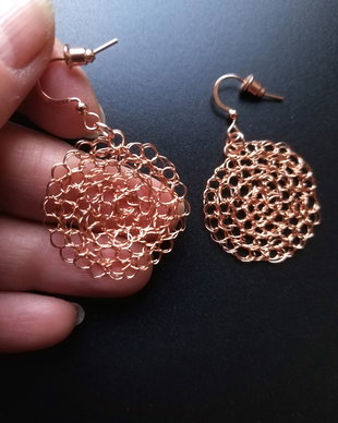 Cercei din cupru model spirala
