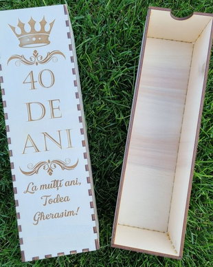 Cutie de vin personalizata din placaj