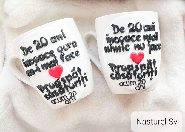 Set cani personalizate: Aniversare cuplu