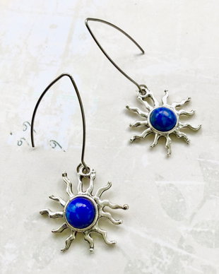 Cercei soare lapis lazuli