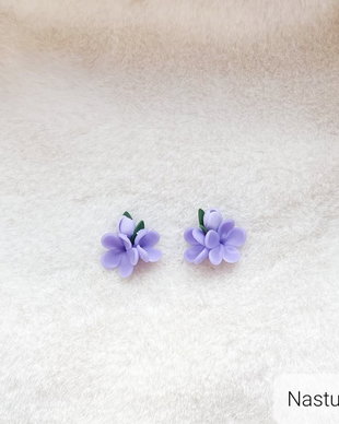 Cercei din argint: Liliac