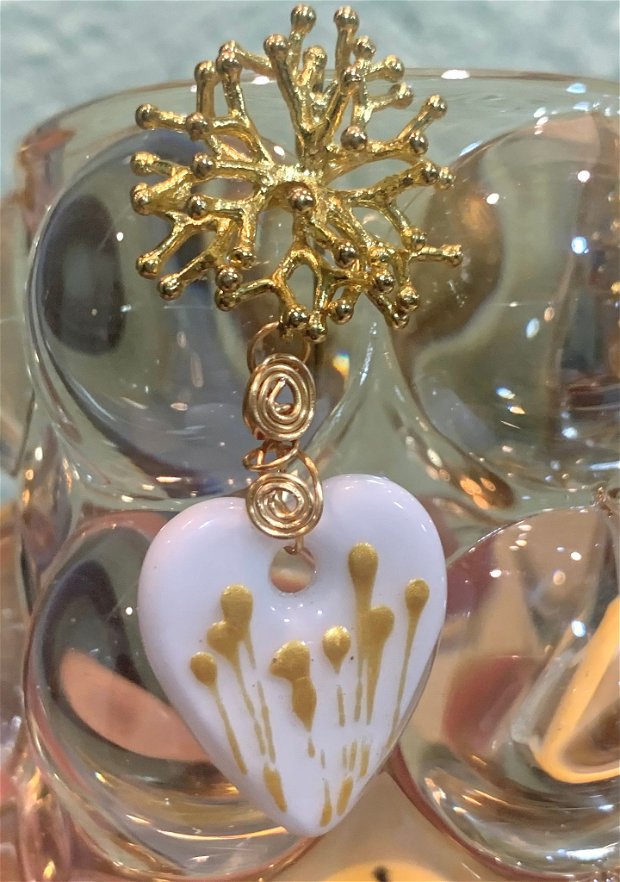 CERCEI ~GOLDEN HEARTS~ Murano,accesorii aurii