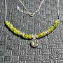 Colier argint peridot labradorit charm heishi disc lant argint boho chic minimalist trendy - Transport gratuit