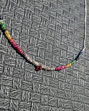 Colier argint diamant brut rubin safir galben albastru smarald gradient ombre lant argint minimalist boho chic trendy - Transport gratuit
