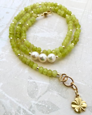 Colier CHOKER Jad verde crud