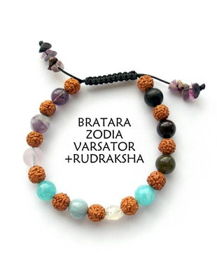 Bratara Zodia VARSATOR+Rudraksha
