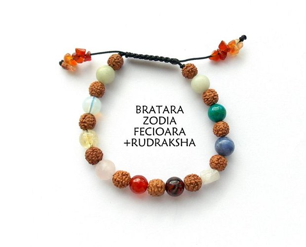 Bratara Zodia FECIOARA+Rudraksha
