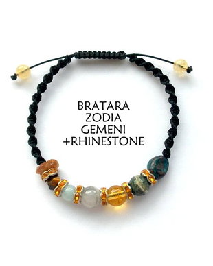 Bratara Zodia GEMENI+Rhinestone
