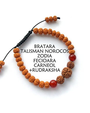 Bratara Zodia FECIOARA*Talisman Norocos*Carneol+Rudraksha