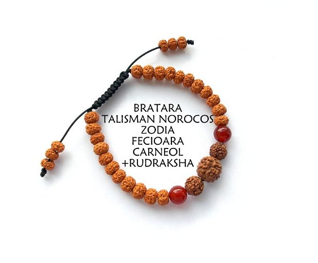 Bratara Zodia FECIOARA*Talisman Norocos*Carneol+Rudraksha
