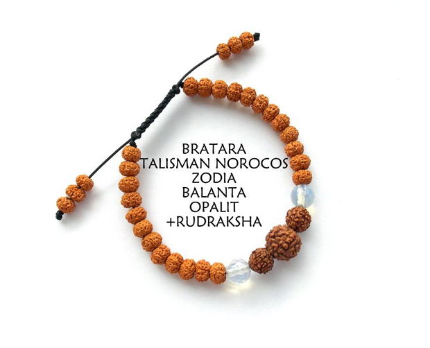 Bratara Zodia BALANTA*Talisman Norocos*Opalit+Rudraksha