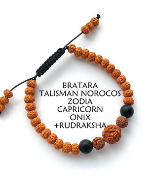 Bratara Zodia CAPRICORN*Talisman Norocos*Onix+Rudraksha