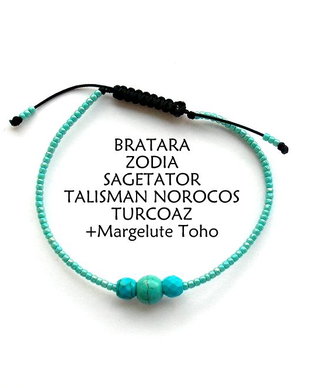 Bratara Zodia SAGETATOR*Talisman Norocos*Turcoaz*Toho