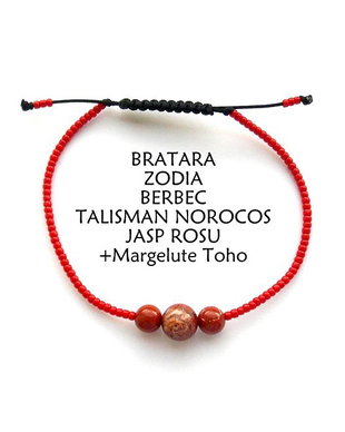 Bratara Zodia BERBEC*Talisman Norocos*JaspRosu*Toho