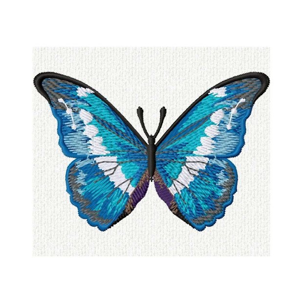 Fluture albastru brosa brodata