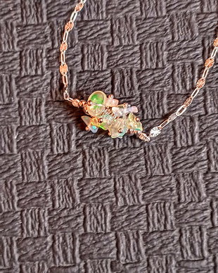 Colier argint opal de foc etiopian nugget chips minimalist boho chic trendy - Transport gratuit