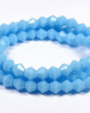 Cristale din sticla, biconice, opace, 4 mm, aquamarin-12