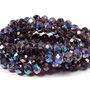 Cristale din sticla, rondelle, 4x3 mm, AB, indigo-Q05