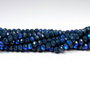 Cristale din sticla, rondelle, 4x3 mm, opace, AB, bleumarin-L22