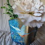 Vas ceramic decorat-masca ghiveci-unicat