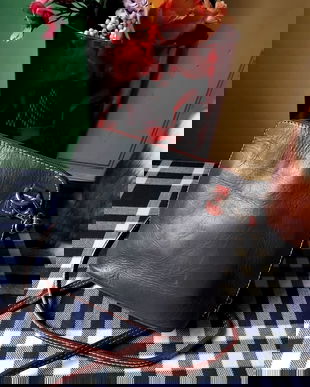 Miniposeta piele gri închis,crossover