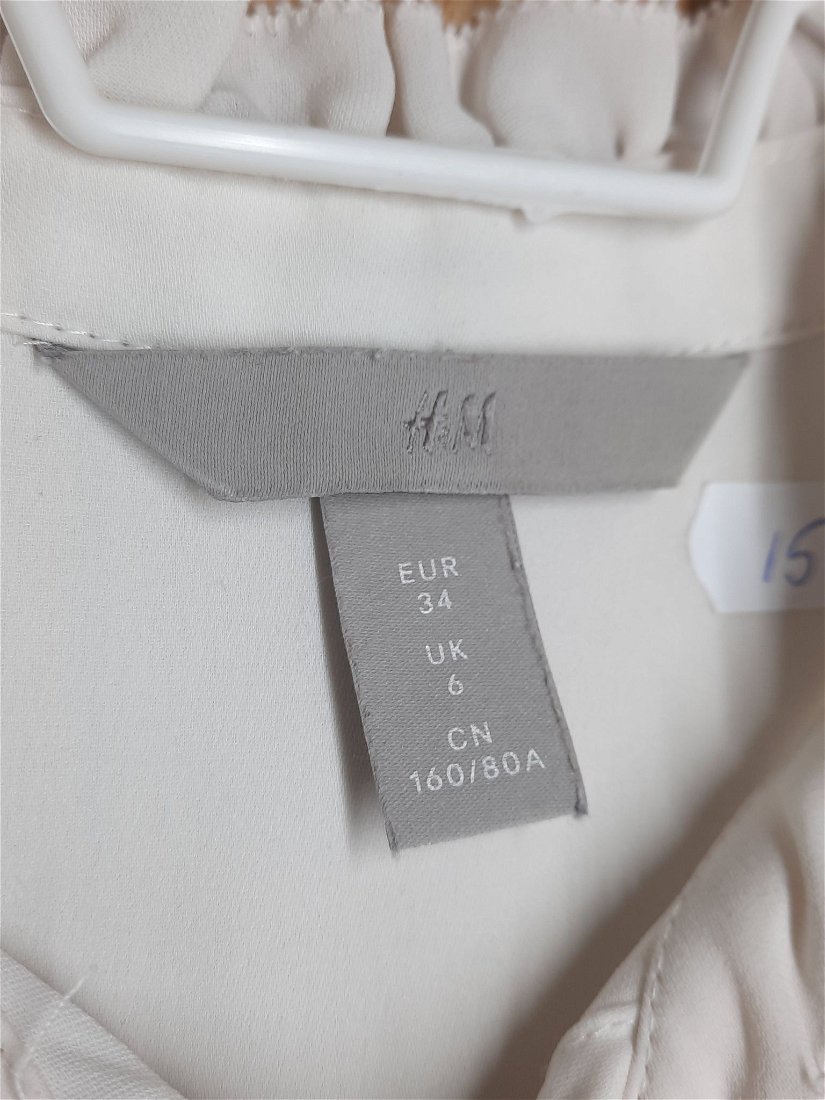 Cămașă damă, "H&M", albă, cu nasturi ascunși, mărimea XS