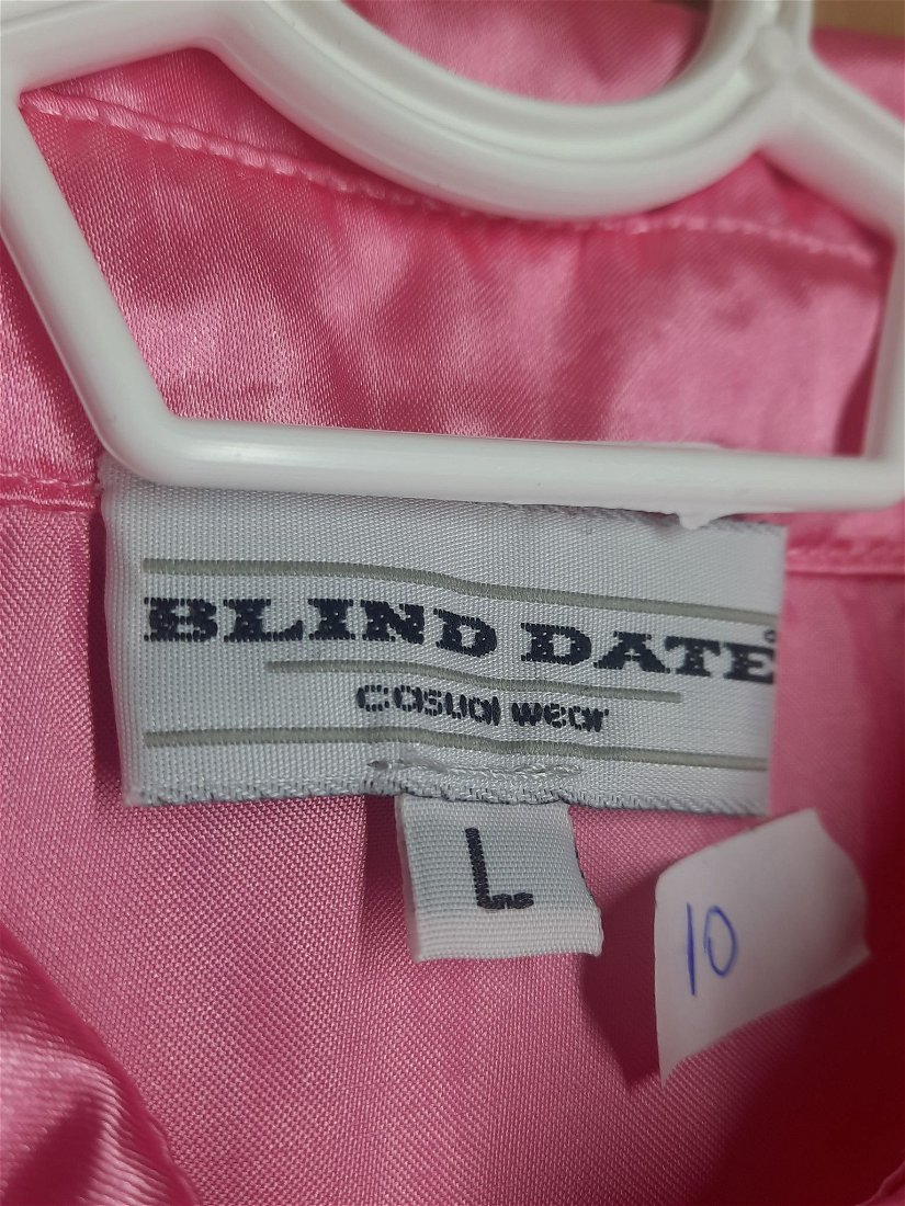 Cămașă damă, "Blind Date", roz aprins, mânecă scurtă, mărimea L