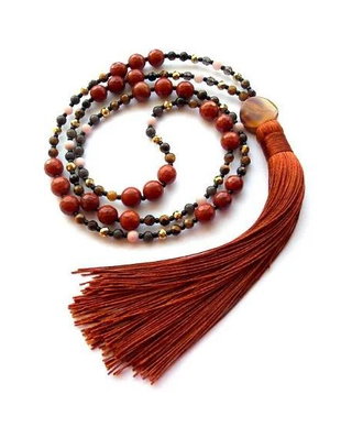 Colier Mala 108+1*Jasp+Hematit+OchiDeTigru+Cuart+Opal+Aventurin*Meditatie si rugaciune*Mantre
