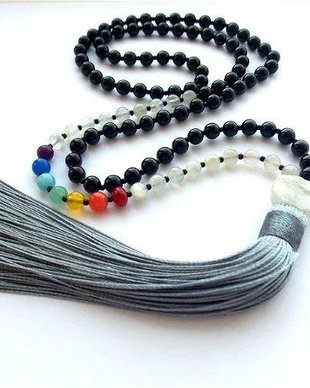 Colier Mala 108+1*7Chakre*PiatraLunii+Onix*Meditatie si rugaciune