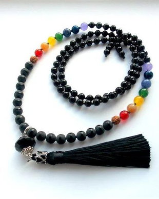 Colier Mala 108+1*Onix+Rudraksha+7Chakre*Meditatie si rugaciune