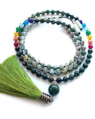 Colier Mala 108+1*Agate+Amazonit+7Chakre*Meditatie si rugaciune