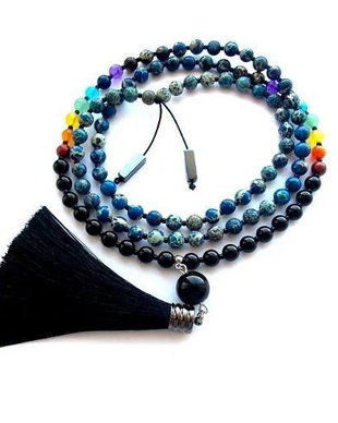 Colier Mala 108+1*Onix+Regalite+Hematit+7Chakre*Meditatie si rugaciune