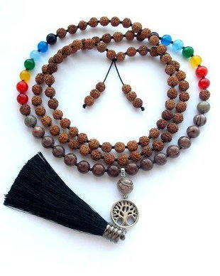 Colier Mala 108+1*Jasp+Rudraksha+7Chakre*Meditatie si rugaciune