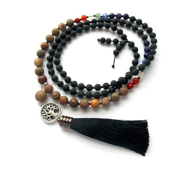 Colier Mala 108+1*Jasper+Onix+7Chakre*Meditatie si rugaciune