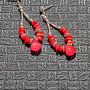 Cercei argint coral tija argint boho chic trendy creole cadou - Transport gratuit