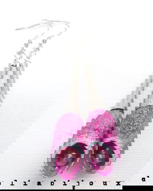 Cercei handmade statement unicat - coconi matase, perle (cod1011)