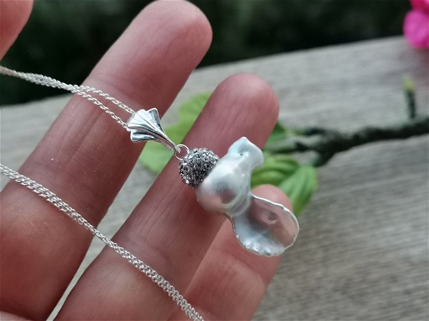 Colier argint & perla baroc