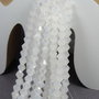 Cristale din sticla, biconice, 4 mm, semiopace, AB, albe-A06