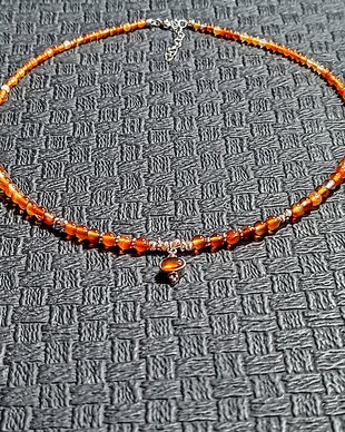 Colier argint carneol charm minimalist boho chic trendy - Transport gratuit