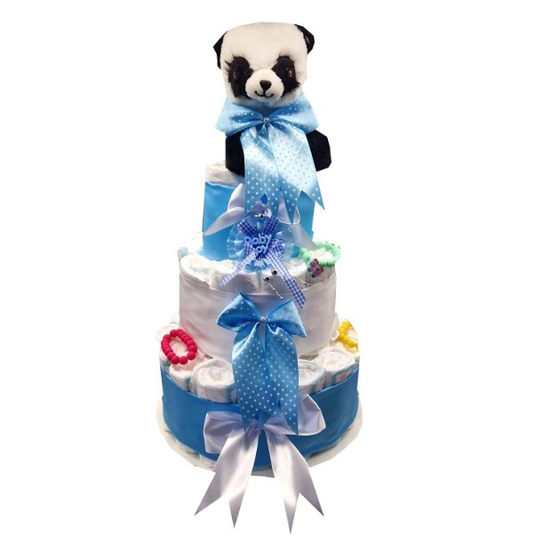 Tort pampers, MCF, Tort Personalizat pentru Baby Shower, panda