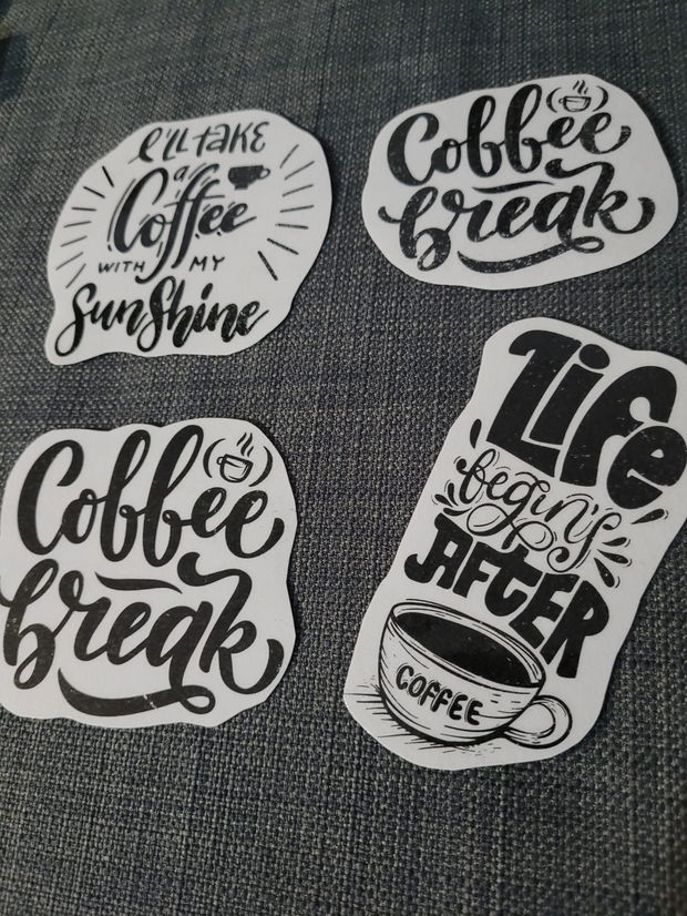 Sticker model Coffee pe hârtie - 6 buc./set