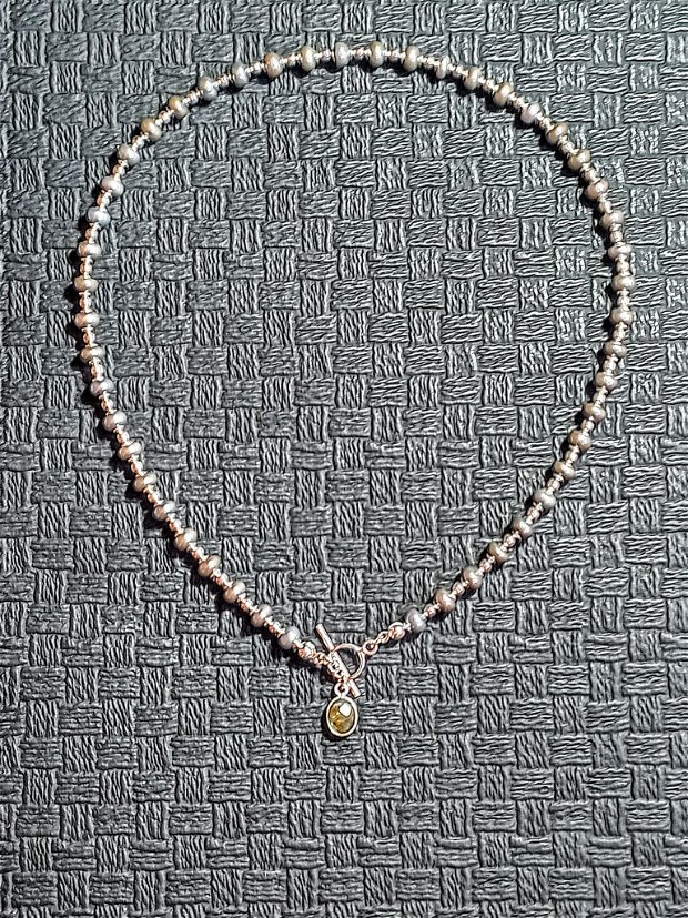 Colier argint perle naturale de cultura labradorit charm inchidere frontala toggle clasic trendy - Transport gratuit