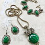 Set vintage bufnita malachit
