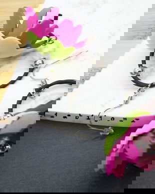 Cercei handmade statement unicat -flori - foamiran (cod1020)