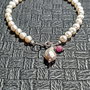 Bratara argint perle naturale de cultura perla baroc rubin charm boho chic trendy - Transport gratuit