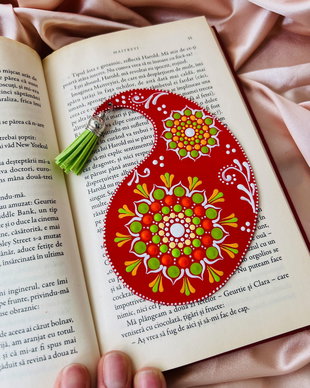 Semn de carte piele " Red Yin"