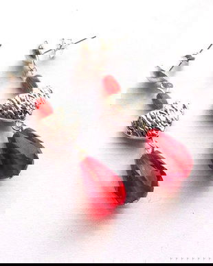 cercei cu cristale rosii 45564