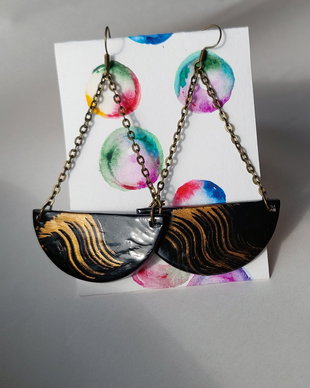 Cercei ceramica golen waves